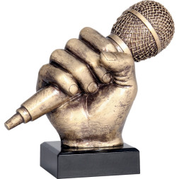 Фигурка №52 (Микрофон, высота 14 см, искусственный камень, размер таблички 55x20 мм)