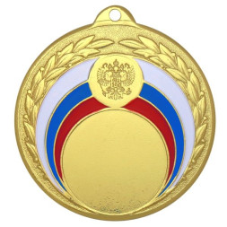 Медаль №196 (Диаметр 50 мм, металл, цвет золото. Место для вставок: лицевая диаметр 25 мм, обратная сторона диаметр 45 мм)
