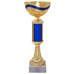 Кубок №327 (Высота 32 см, цвет золото-синий, размер таблички 70x25 мм)