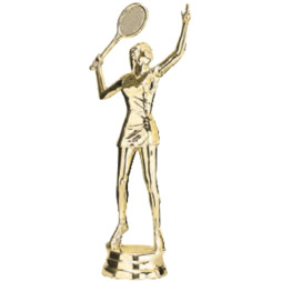 Фигурка №934 (Большой теннис, Женщины, высота 14 см, цвет золото, пластик)