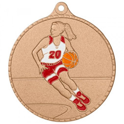 Медаль №3662 (Баскетбол, Женщины, диаметр 55 мм, металл, цвет бронза)