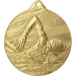 Медаль №948 (Плавание, диаметр 50 мм, металл, цвет золото. Место для вставок: обратная сторона диаметр 45 мм)