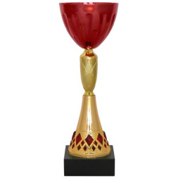 Кубок №4167 (Высота 28 см, цвет золото-красный, размер таблички 70x15 мм)