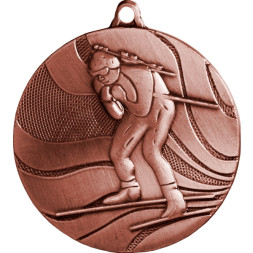 Медаль №93 (Биатлон, диаметр 50 мм, металл, цвет бронза. Место для вставок: обратная сторона диаметр 45 мм)