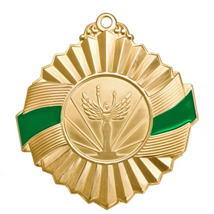Медаль MZP 308-50/GGN (D-50 мм, D-25 мм, s-2 мм) латунь