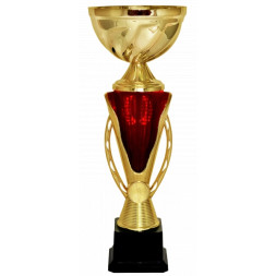 Кубок №4170 (Высота 32 см, цвет золото-красный, размер таблички 45x30 мм, диаметр вставки 25 мм)
