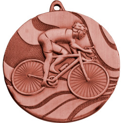 Медаль №95 (Велогонки, диаметр 50 мм, металл, цвет бронза. Место для вставок: обратная сторона диаметр 46 мм)