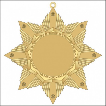Медаль MZ 132-60/G (60х60 мм, D-25 мм, s-2 мм)