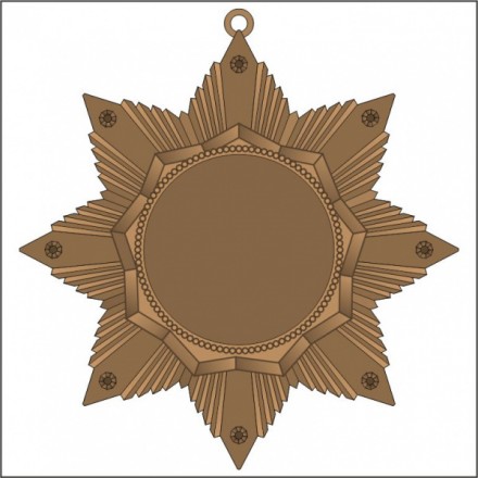 Медаль MZ 132-60/В (60х60 мм, D-25 мм, s-2 мм)
