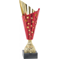 Кубок №3444 (Звезда, высота 35 см, цвет золото-красный, размер таблички 75x35 мм)