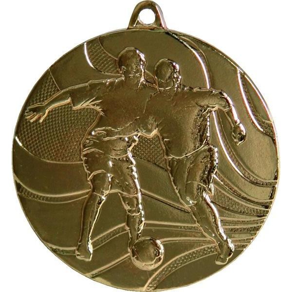 Медаль №129 (Футбол, диаметр 50 мм, металл, цвет золото. Место для вставок: обратная сторона диаметр 45 мм)