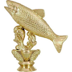 Фигурка №739 (Рыба, высота 11 см, цвет золото, пластик)