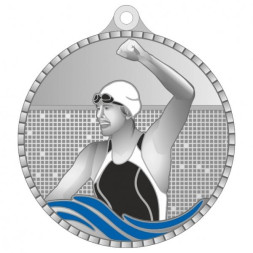 Медаль №3661 (Плавание, Женщины, диаметр 55 мм, металл, цвет серебро)
