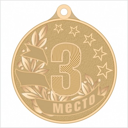 Медаль №2348 (3 место, диаметр 50 мм, металл, цвет бронза. Место для вставок: обратная сторона диаметр 45 мм)