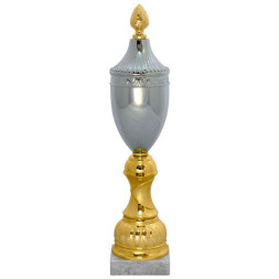 Кубок №3680 (Высота 32 см, цвет серебро-золото, размер таблички 70x15 мм)