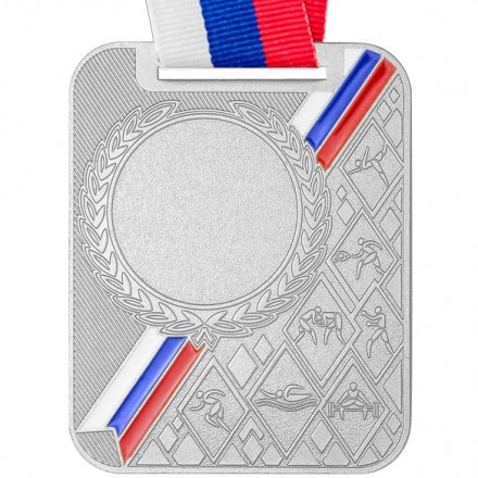 Медаль MZP 549-65/SM с лентой (65х48 мм, D-25 мм, s-2,5 мм) сталь