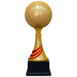 Кубок №3655 (Баскетбол, высота 25 см, цвет золото-красный, размер таблички 55x35 мм)