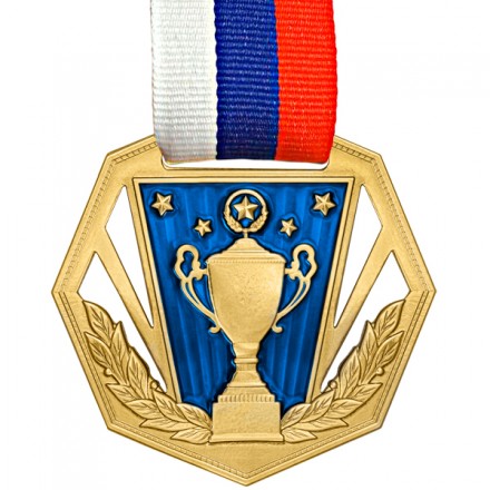 Медаль MZP 369-60/GBU с лентой (D-60 мм, s-2 мм)  латунь