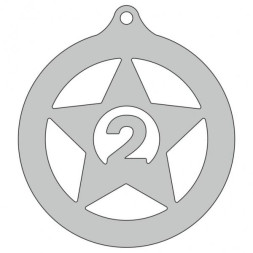 Медаль №3623 (2 место, диаметр 60 мм, металл, цвет серебро)