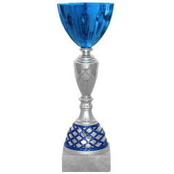 Кубок №4115 (Высота 25 см, цвет серебро-синий, размер таблички 70x15 мм)