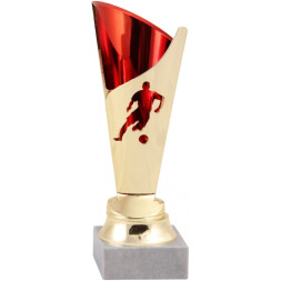 Кубок №2819 (Футбол, высота 28 см, цвет золото-красный, размер таблички 65x35 мм)