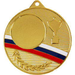 Медаль №124 (Диаметр 50 мм, металл, цвет золото. Место для вставок: лицевая диаметр 25 мм, обратная сторона диаметр 46 мм)