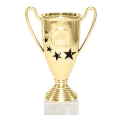 Кубок №4262 (Звезда, высота 16 см, цвет золото, размер таблички 45x15 мм, диаметр вставки 25 мм)