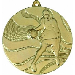 Медаль №91 (Баскетбол, диаметр 50 мм, металл, цвет золото. Место для вставок: обратная сторона диаметр 46 мм)