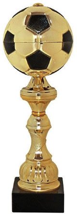 Кубок №301 (Футбол, высота 25 см, цвет золото-чёрный, размер таблички 60x15 мм)