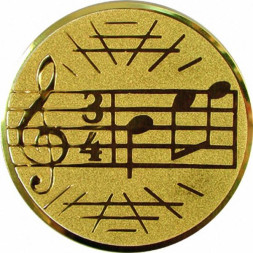 Жетон №586 (Ноты (нотки), диаметр 50 мм, цвет золото)