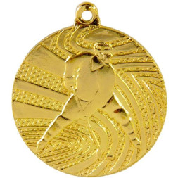 Медаль №135 (Хоккей, диаметр 40 мм, металл, цвет золото. Место для вставок: обратная сторона диаметр 36 мм)