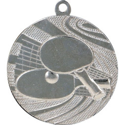 Медаль №168 (Настольный теннис, диаметр 40 мм, металл, цвет серебро. Место для вставок: обратная сторона диаметр 35 мм)