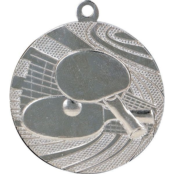 Медаль №168 (Настольный теннис, диаметр 40 мм, металл, цвет серебро. Место для вставок: обратная сторона диаметр 35 мм)