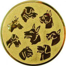 Жетон №69 (Выставки собак (собаководство), диаметр 50 мм, цвет золото)