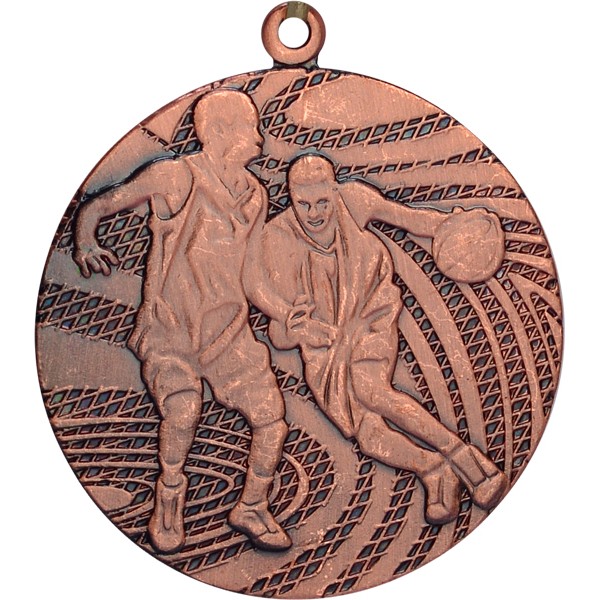 Медаль №90 (Баскетбол, диаметр 40 мм, металл, цвет бронза. Место для вставок: обратная сторона диаметр 35 мм)