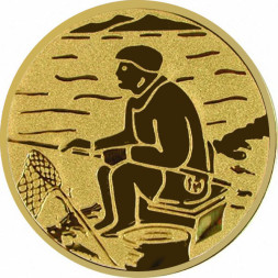 Жетон №76 (Рыбак, диаметр 25 мм, цвет золото)