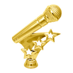 Фигурка №1062 (Микрофон, высота 10 см, цвет золото, пластик)