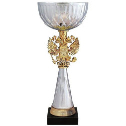 Кубок №2852 (Высота 29 см, цвет серебро-золото, размер таблички 70x15 мм)