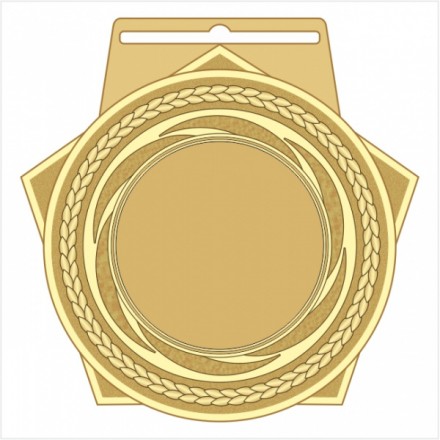 Медаль MZP 504-55/GM (50х55мм, D-25мм,  s-2 мм) сталь