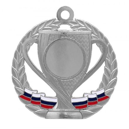 Медаль №1291 (Диаметр 70 мм, металл, цвет серебро. Место для вставок: лицевая диаметр 25 мм, обратная сторона размер по шаблону)