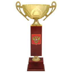 Кубок №5113 (Высота 36 см, цвет золото-красный, размер таблички 65x35 мм)