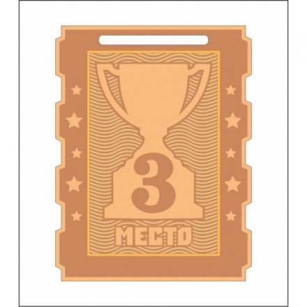 Медаль MZ 135-65/В 3 место (50х65 мм, s-2 мм)