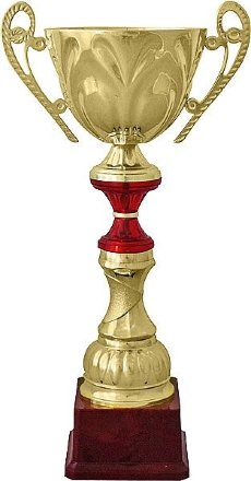 Кубок №2856 (Высота 33 см, цвет золото-красный, размер таблички 65x35 мм)