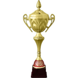 Кубок №2858 (Высота 36 см, цвет золото-красный, размер таблички 55x35 мм)
