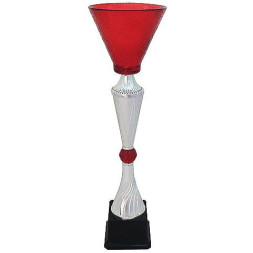 Кубок №3590 (Высота 41 см, цвет красный-серебро, размер таблички 55x35 мм)