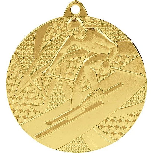 Медаль №169 (Лыжный спорт, диаметр 50 мм, металл, цвет золото. Место для вставок: обратная сторона диаметр 45 мм)