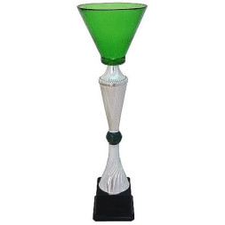 Кубок №3590 (Высота 41 см, цвет зелёный-серебро, размер таблички 55x35 мм)