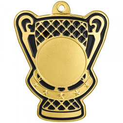 Медаль №3666 (Диаметр 50 мм, металл, цвет золото. Место для вставок: лицевая диаметр 25 мм, обратная сторона размер по шаблону)