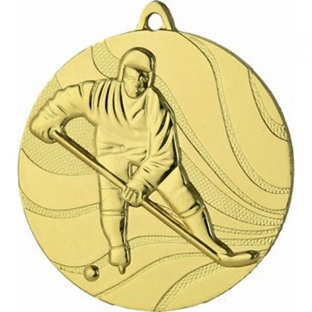 Медаль №117 (Хоккей, диаметр 50 мм, металл, цвет золото. Место для вставок: обратная сторона диаметр 45 мм)