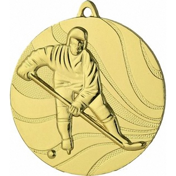 Медаль №117 (Хоккей, диаметр 50 мм, металл, цвет золото. Место для вставок: обратная сторона диаметр 45 мм)